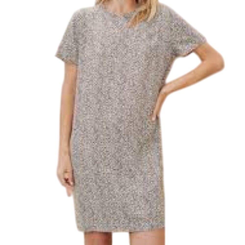 Jenni Kayne Leopard Print Viscose Shift T-Shirt Dress Size M